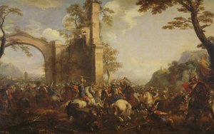 De Slag bij Lepanto tussen de Christenen en de Moslims
